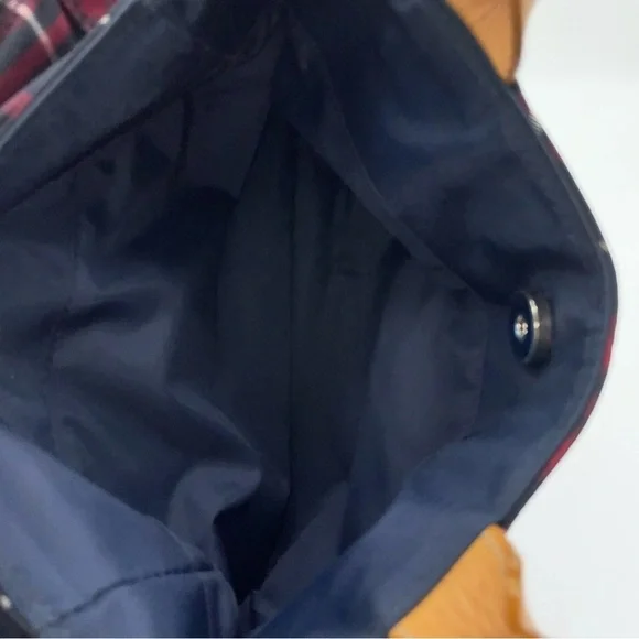 Auth Burberry Nova Check Blue Label Canvas Leather Black Red Handbag - Picture 15 of 16